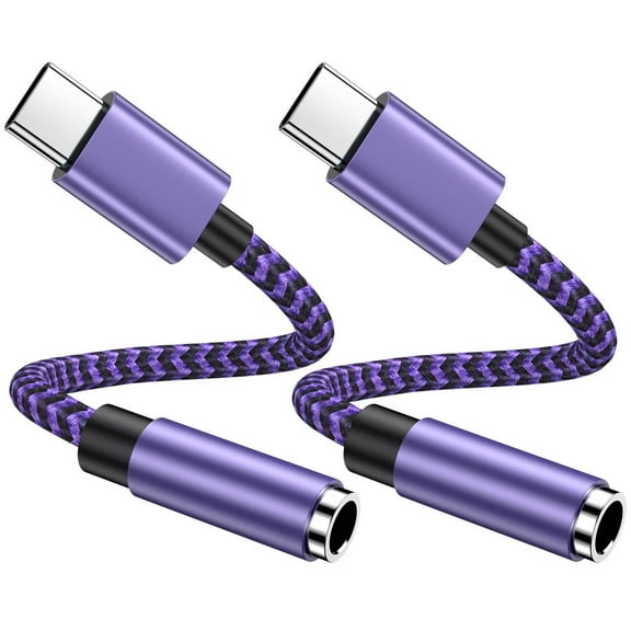 Aux to 3.5mm Adapter,AILKIN 2PACK Type C to Headphone Jack Adapter Usb C to 3.5mm Female Cable for Earbuds,Earphones,Samsung,Car,Audio Jack Cable,C Type to Female Auxiliary Adapter,Speaker