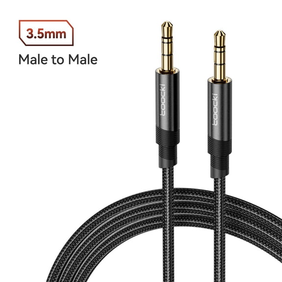 Aux Audio Cable 3.5mm Jack Male to Male Audio Aux Cable For iPhone Xiaomi 12 Headphones Speaker TV Laptop MP3 Wire Cord Black 1m