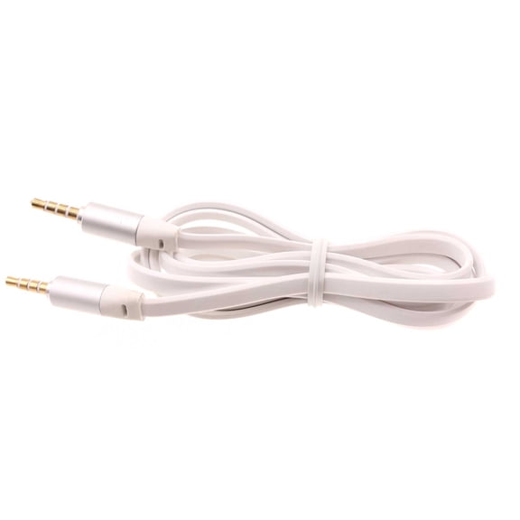Aux Cable 3.5mm for Samsung Galaxy A06 - Adapter Car Stereo Aux-in Audio Cord Speaker Jack Wire Flat White