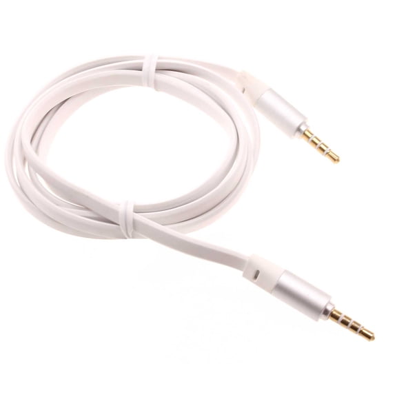 Aux Cable 3.5mm for Samsung Galaxy A15 5G/A25 5G - Adapter Car Stereo Aux-in Audio Cord Speaker Jack Wire Flat White
