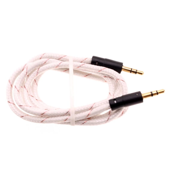 Aux Cable for Consumer Cellular ConnectPad - 3.5mm Adapter Car Stereo Aux-in Audio Cord Speaker Jack Wire Braided White
