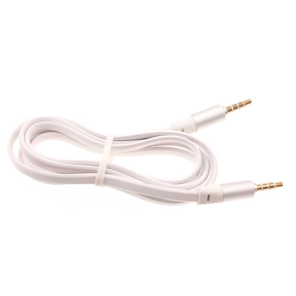 Aux Cable for Nokia T20/T21 - 3.5mm Adapter Car Stereo Aux-in Audio Cord Speaker Jack Wire Flat White