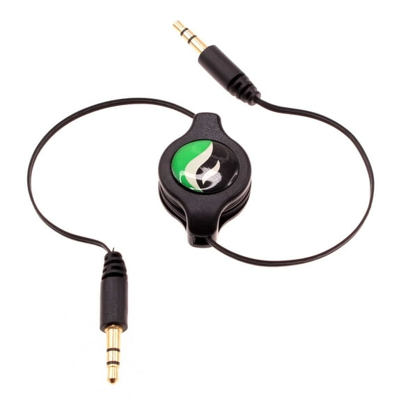 Aux Cable for Samsung Galaxy Tab A9/Tab A9 Plus - Retractable 3.5mm Adapter Car Stereo Aux-in Audio Cord Speaker Jack Wire Black