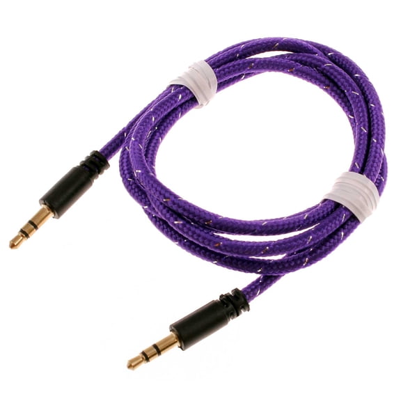 Aux Cable for TCL 50 LE/XE 5G/XL 5G/60/60R/K32 5G - 3.5mm Adapter Car Stereo Aux-in Audio Cord Speaker Jack Wire Braided Purple