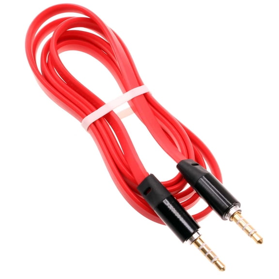 Aux Cable for TCL 50 LE/XE 5G/XL 5G/60/60R/K32 5G - 3.5mm Adapter Car Stereo Aux-in Audio Cord Speaker Jack Wire Flat Red