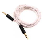 Aux Cable for TCL 50 NxtPaper/Pro NxtPaper/XE NXTPAPER 5G - 3.5mm Adapter Car Stereo Aux-in Audio Cord Speaker Jack Wire Braided White