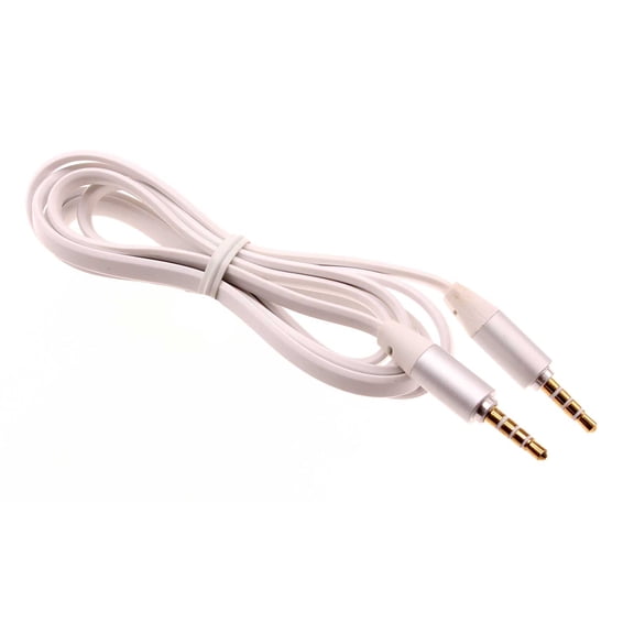Aux Cable for TCL 60 NxtPaper/SE NxtPaper/XE NXTPAPER 5G - 3.5mm Adapter Car Stereo Aux-in Audio Cord Speaker Jack Wire Flat White