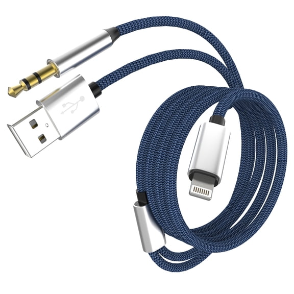 Aux Cord Lightning to 3.5mm USB Cable(1.2m long)for iPhone 14 13 12 11 Pro Max Car Adapter Auxiliary Headphone Jack Audio Carro Splitter Charger Port Speaker Plug for Apple for iPad Air Phone Adaptor