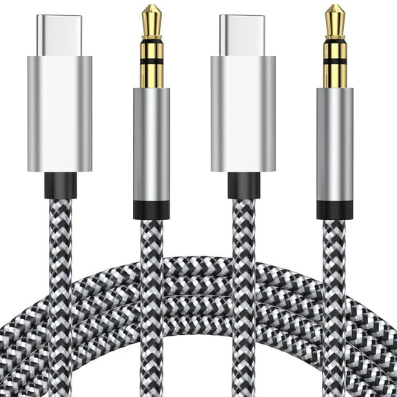 USB C to 3.5mm Audio Aux Jack Cable for iPhone,[MFi Certified] 2Pack 3.3FT Aux Jack Headphone Car Stereo Cord Compatible with iPhone 16 Plus /15 Pro Max, Samsung Galaxy S23 S22 Note 20, Pixel 5 XL