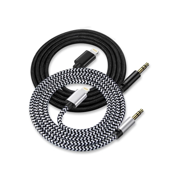 Aux Cord for iPhone, [2Pack/3.3ft] iPhone 3.5mm headphone Jack Lightning to AUX Audio Cable Car Home Stereo Speaker Headphone Compatible with 14 13 12 11 Pro Max Mini XR XS 8 iPad