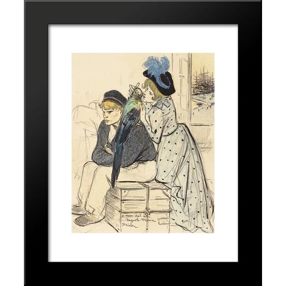 Aux Iles Original drawing 20x24 Framed Art Print by Theophile Steinlen