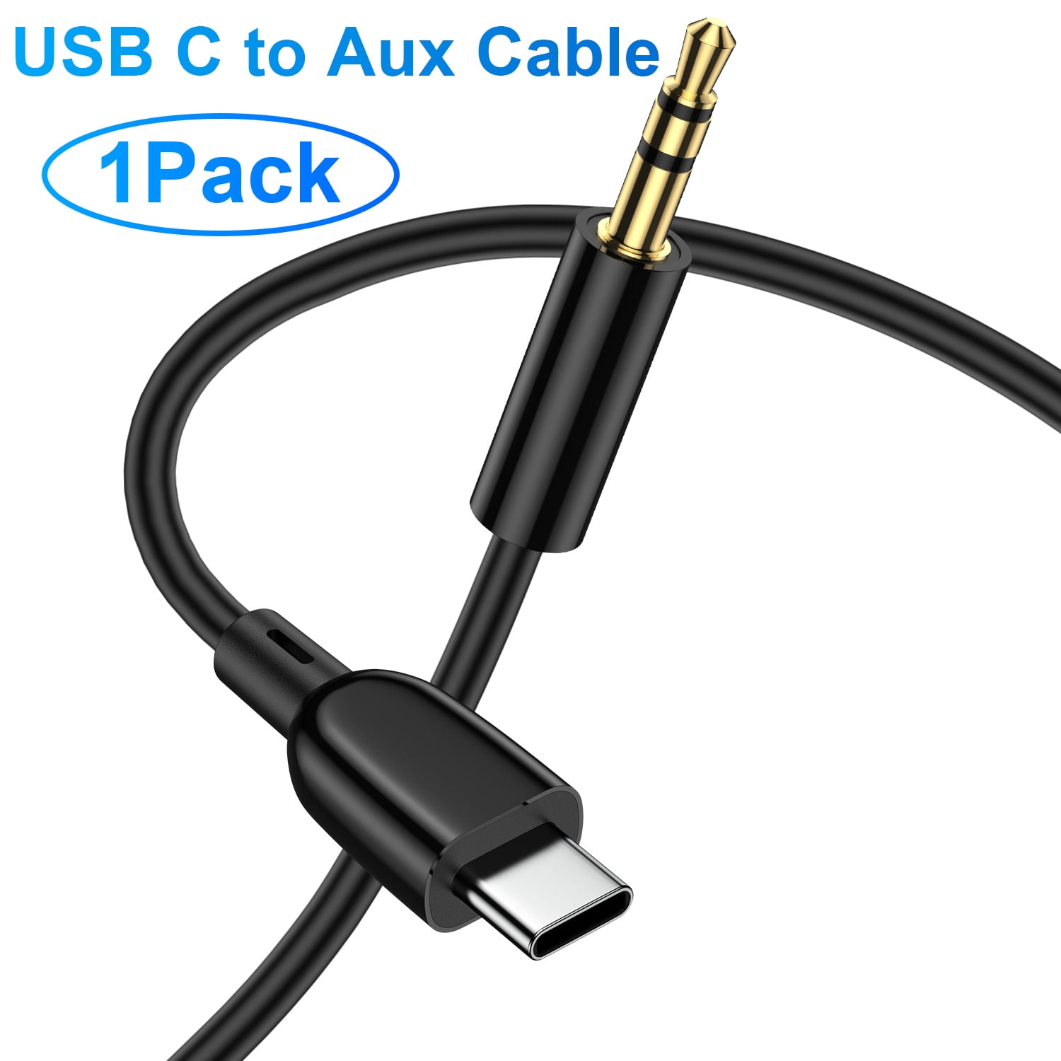 Aux to USB C,ABCPOW 1PACK Aux Cord to Type C