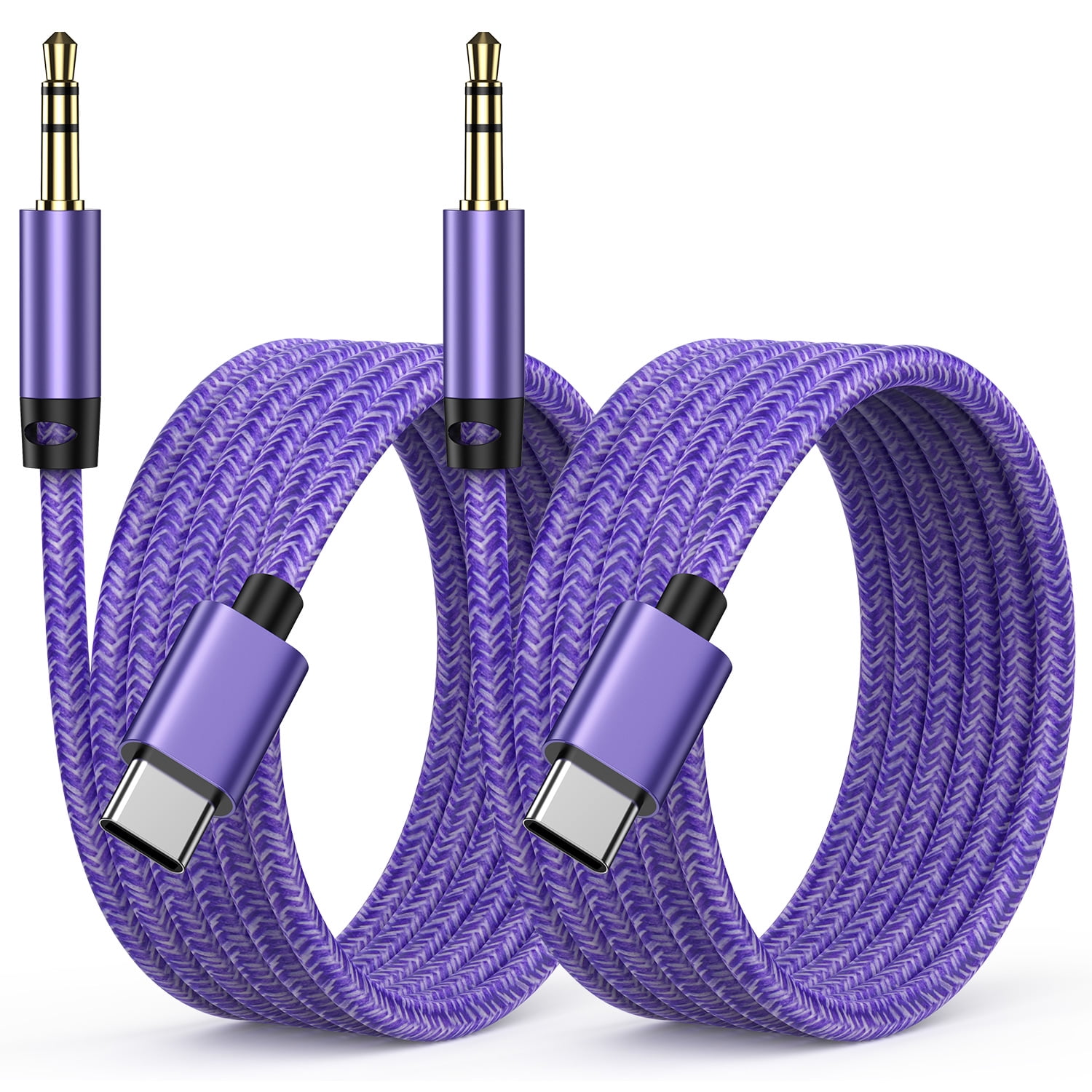 Aux to USB C,ABCPOW 2PACK Aux Cord to Type C USB C to 3.5mm Aux Adapter Male Aux Cord Jack Cable