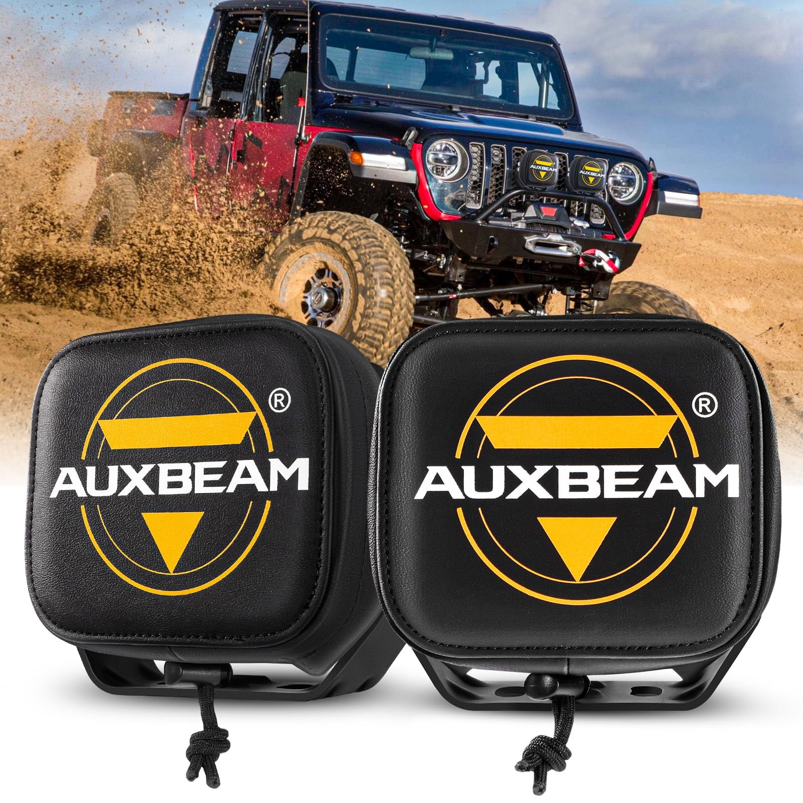 Auxbeam 5 inch Cube AIF4 Off Road Protective Covers, Black Leather Case