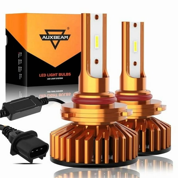 Auxbeam GD001212 9005 LED Headlight Bulbs 52W 10000LM F2 Series Mini Size 6500K Cool White