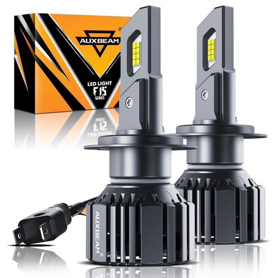 Auxbeam H7 LED Headlight Bulbs, 20% Smaller Size Headlight Bulbs, 90W 20000LM F15 Series 6500K Cool White | 2 Bulbs