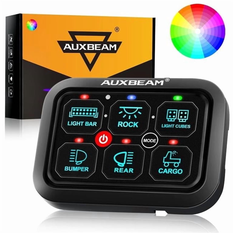 Auxbeam QP010783 RA60 RGB Switch Panel, Toggle/ Momentary/ Pulsed
