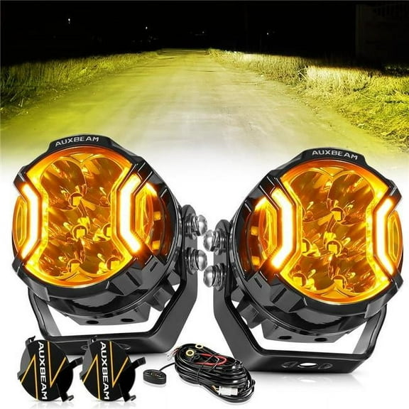 Auxbeam ZD000892 V-ULTRA Series | 3 Inch 108W LED Side Shooter Amber Pod Lights with Amber DRL