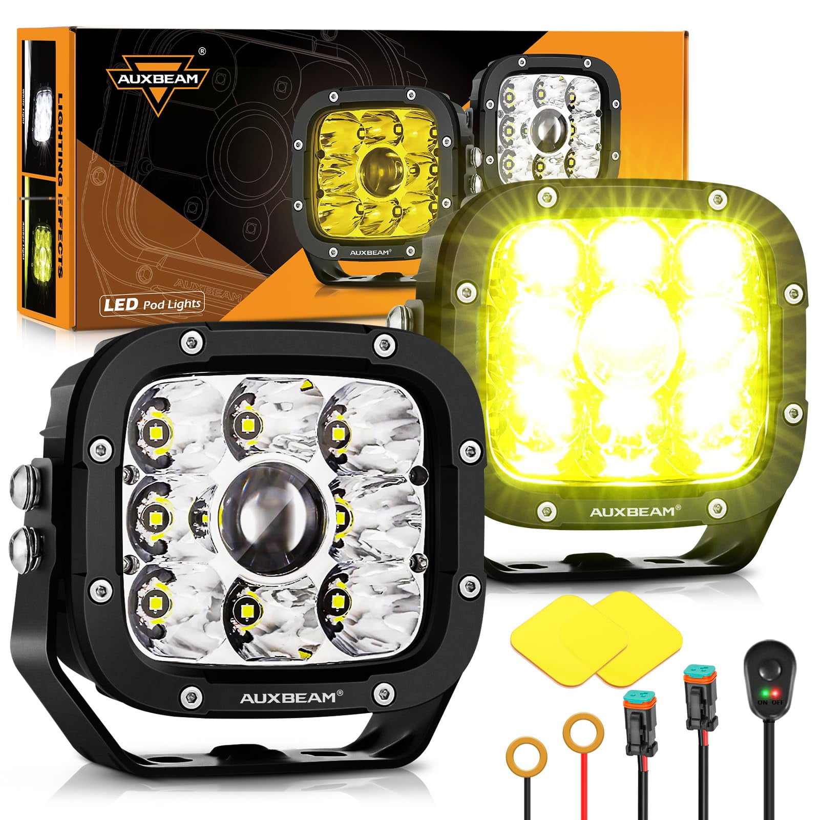 Auxbeam XPUltra Series 5Inch YPF5 110W Hyper Lens Spot Lights Dual