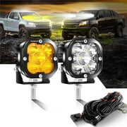 Auxbeam ZD000676 XP-ULTRA Series 3 Inch 80W 9600LM LED Pods Lights White&Amber
