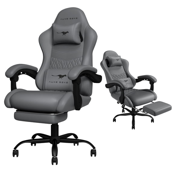 Auxe Gaxe Gaming Chairs for Adults with Footrest,Ergonomic PU Leather PC Gaming Chair,High Back Reclining Computer Desk Chair with Lumbar Support and Headrest