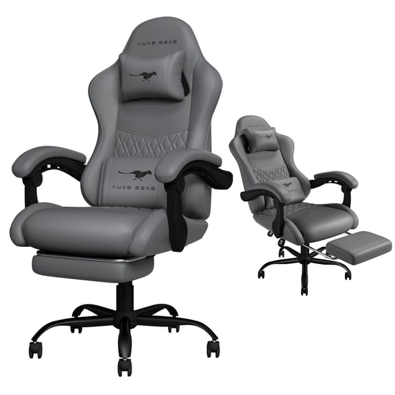 Auxe Gaxe Gaming Chairs for Adults with Footrest,Ergonomic PU Leather PC Gaming Chair,High Back Reclining Computer Desk Chair with Lumbar Support and Headrest