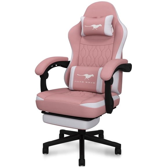 Auxe Gaxe Gaming Chairs for Adults with Footrest,Ergonomic Fabric PC Gaming Chair,High Back Reclining Computer Desk Chair with Lumbar Support and Headrest