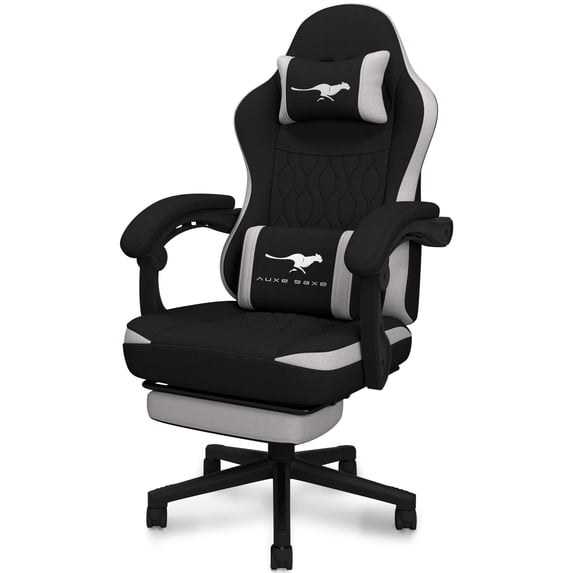 Auxe Gaxe Gaming Chairs for Adults with Footrest,Ergonomic Fabric PC Gaming Chair,High Back Reclining Computer Chair with Lumbar Support,Headrest