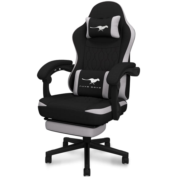 Auxe Gaxe Gaming Chairs for Adults with Footrest,Ergonomic Fabric PC Gaming Chair,High Back Reclining Computer Desk Chair with Lumbar Support and Headrest