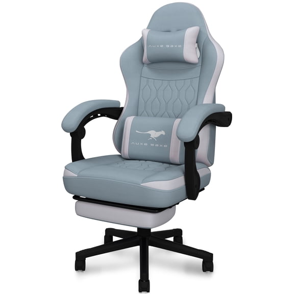 Auxe Gaxe Gaming Chairs for Adults with Footrest,Ergonomic Fabric PC Gaming Chair,High Back Reclining Computer Chair with Lumbar Support,Headrest