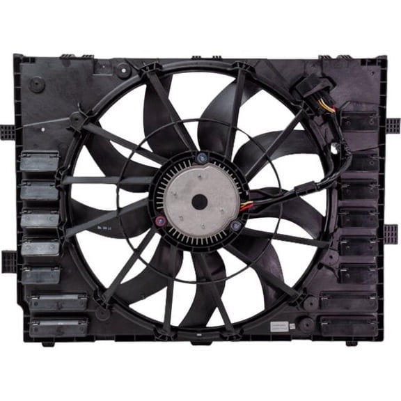 Auxiliary Engine Cooling Fan Assembly - Compatible with 2011 - 2018 Porsche Cayenne 2012 2013 2014 2015 2016 2017