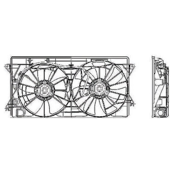 Auxiliary Fan Assembly - Compatible with 2000 - 2005 Toyota MR2 Spyder 1.8L 4-Cylinder 2001 2002 2003 2004