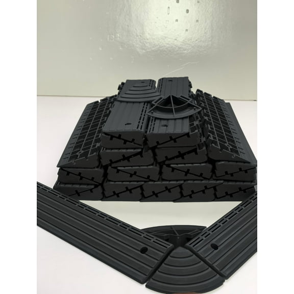 Auxiliary products for splicing plastic floors, 30 edge sealing strips and 4 corners,Dark Gray