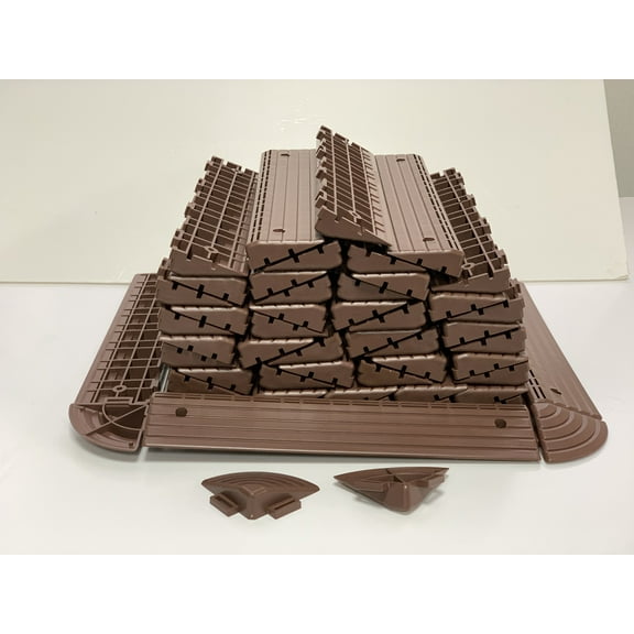 Auxiliary products for splicing plastic floors,30 edge sealing strips and 4 corners, brown