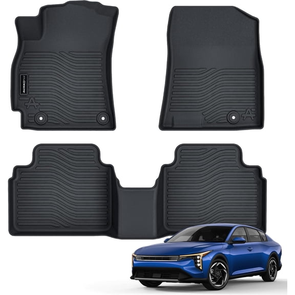 Auxko All Weather Floor Mats Fits for 2025-2026 2027 Kia K4 Sedan TPE Liners Accessory for Kia K4 Sedan 2025-2026 2027 All Season Odorless Anti-Slip Floor Mats Black