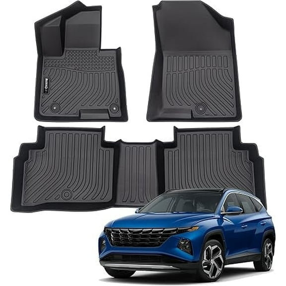 Auxko All Weather Floor Mats for 2025 2024-2022 Hyundai Tucson Gasoline TPE Liners Set Tucson Accessories All Season Guard Odorless Anti-Slip Floor Mats for 1st & 2nd Row
