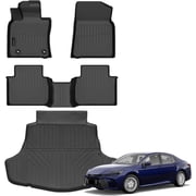 Auxko All Weather Floor Mats Cargo Mat Fit for Toyota Camry FWD 2024 2023 2022 2021 2020 2019 2018 TPE Floor Liner Trunk Mat Camry Accessories All Season Odorless Anti-Slip Black