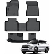 Auxko All Weather Floor Mats Fit for Mitsubishi Outlander 2026-2022Not phev or Sport TPE Rubber Liners Outlander Accessories All Season Guard Odorless Anti-Slip Floor Mats 3 Row