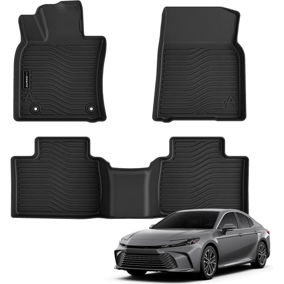 Auxko All Weather Floor Mats Fit for Toyota Camry 2025 2026 Include Hybrid LE/SE/XLE/XSE TPE Liners Camry Accessories All Season Guard Odorless Anti-Slip Floor Mats Black
