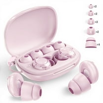 AuyeeSnc Ear Plugs for Sleeping, 50dB Noise Cancelling Earbuds with 8 Tips 4 Bonus Double-Layer Tips for Concerts, Shooting, Travel, Snoring, Silicone Hearing Protection Reusable, Pink