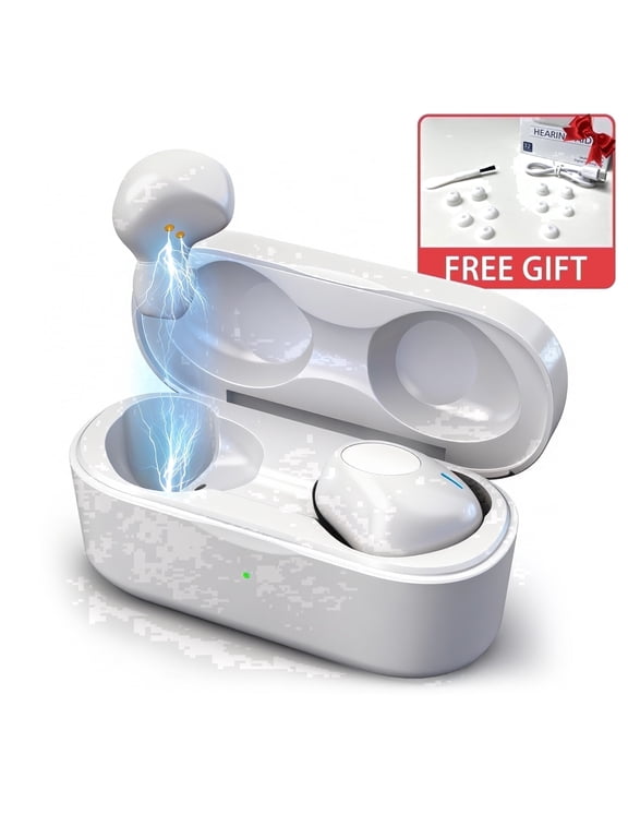 OTC Hearing Aids: 32-Channel Digital Chip,AI Adaptive,Noise Reduction,Portable Charge,Elder Hearing Amplifiers for Hearing Loss,4 Modes, 5 Volume Levels, 120Hrs