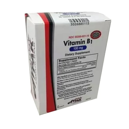 AvPak Vitamin B-1 Dietary Supplement, 100 mg - 100 Tablets