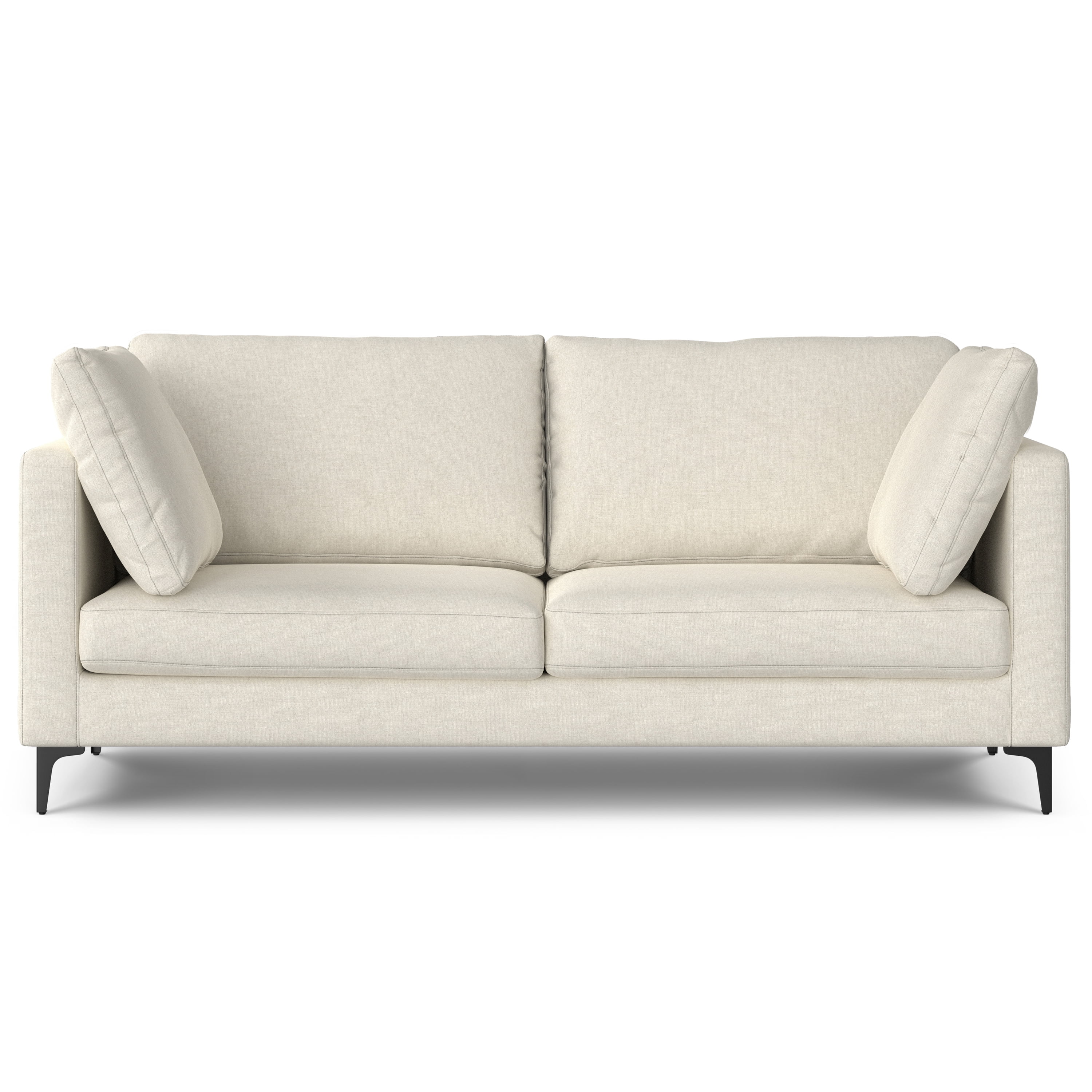 Ava 76'' Cream Upholstered Mid-Century Modern Sofa