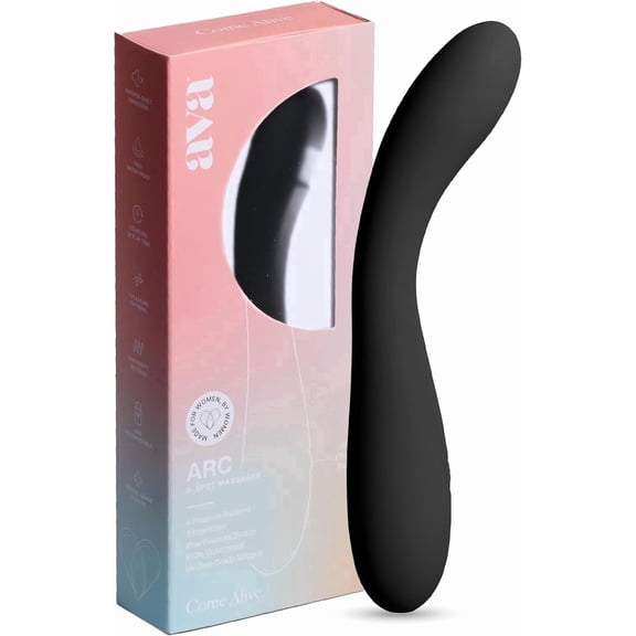 Ava ARC G-Spot Vibrator | 100% Waterproof Body Safe Silicone | The only Sex Toy You Will Ever Need! | Clitioral Adult Sex Toys & Finger Vibrators | Rechargable Vibrators for Women by Women - Black