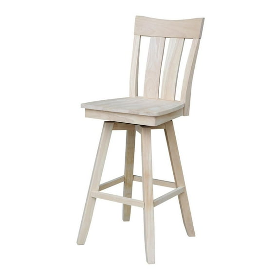 Ava Bar height Stool - With Swivel Seat - 30" Seat Height Unfinished