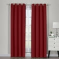 thumbnail image 1 of Ava Blackout Weave Grommet Curtain Panels With Tie Backs Pair ( Set Of 2) - W108" X L63" Pair - Red, 1 of 5