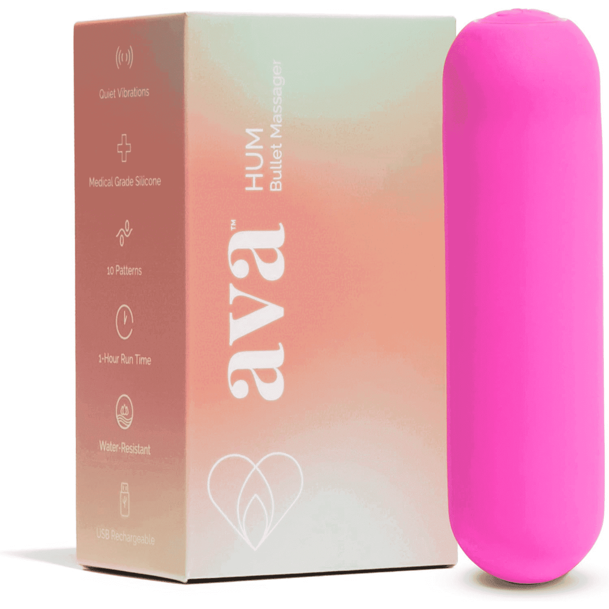 Ava Bullet HUM Wand Massager - Discreet & Compact Massager for Women -  Bullet Vibrator - Black - Walmart.com