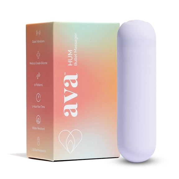 Ava Bullet HUM Wand Massager - Discreet & Compact Massager for Women - Bullet Vibrator - Purple