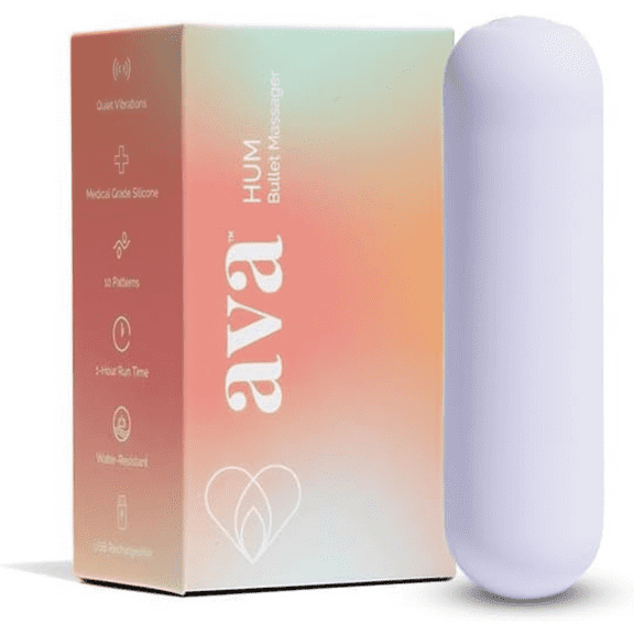 Ava Bullet HUM Wand Massager - Discreet & Compact Massager for Women - Bullet Vibrator - Purple