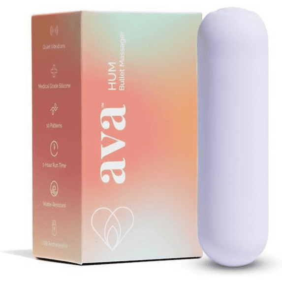 Ava Bullet HUM Wand Massager - Discreet & Compact Massager for Women - Bullet Vibrator - Purple